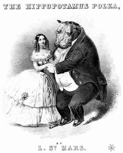 Hippopotamus Polka, Sheet Music Cover, Unknown Artist, c.1850